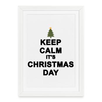 keep calm christmas - Affiche encadrée (27 × 37 cm) - blanc - Devant