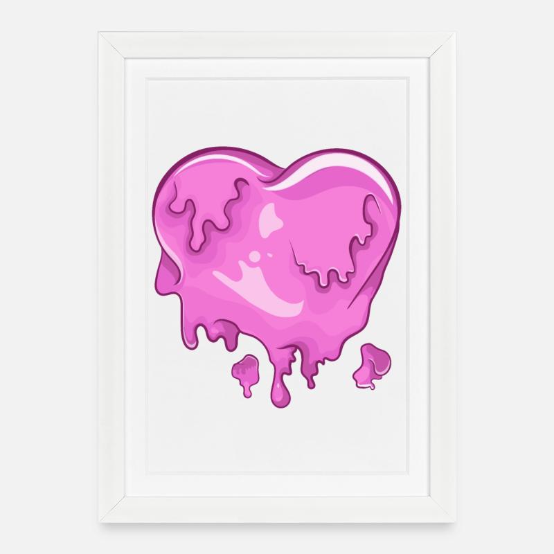 melted heart - Framed poster (27 × 37 cm) - white