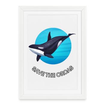 Orca Protection - Save the Orcas - Framed poster (27 × 37 cm) - white - Front