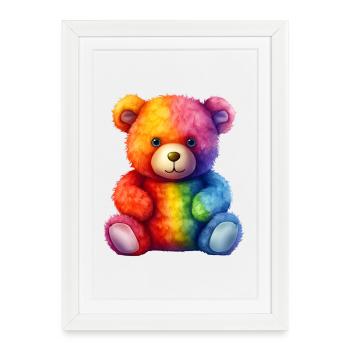 Rainbow Plush Bear Hug - Framed poster (27 × 37 cm) - white - Front