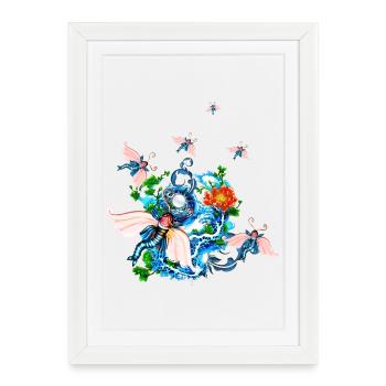 Wonderful fantasy flying animal. - Framed poster (27 × 37 cm) - white - Front