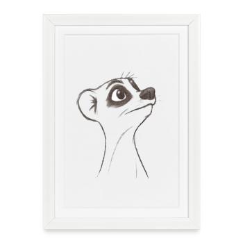 questioning meerkat - Framed poster (27 × 37 cm) - white - Front