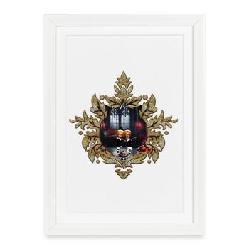 Little dark elves celebrate Christmas - Framed poster (27 × 37 cm) - white - Front