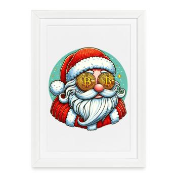 Crypto Santa - Framed poster (27 × 37 cm) - white - Front