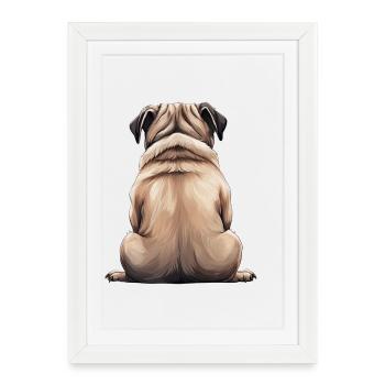 Pug - Framed poster (27 × 37 cm) - white - Front