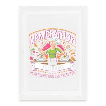 Mamierathon toujours plus rapide que ses recettes - Affiche encadrée (27 × 37 cm) - blanc - Devant