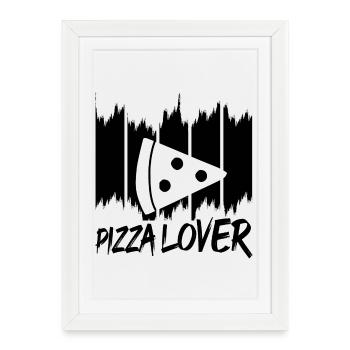 Amateurs de pizza - Affiche encadrée (27 × 37 cm) - blanc - Devant