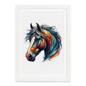Horse - Framed poster (27 × 37 cm) - white - Front