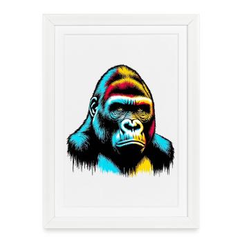 Gorille - Affiche encadrée (27 × 37 cm) - blanc - Devant