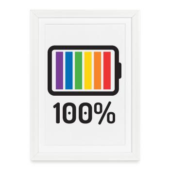 Mois de la fierté LGBT - 100% queer - Affiche encadrée (27 × 37 cm) - blanc - Devant