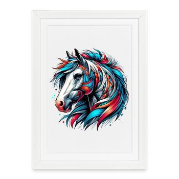 Horse - Framed poster (27 × 37 cm) - white - Front