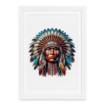 American Indian American Red Skin - Framed poster (27 × 37 cm) - white - Front