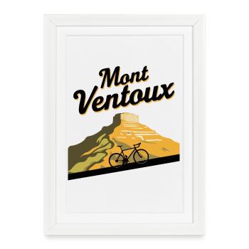 Mont Ventoux : Le Défi Ultime pour les Cyclistes - Affiche encadrée (27 × 37 cm) - blanc - Devant