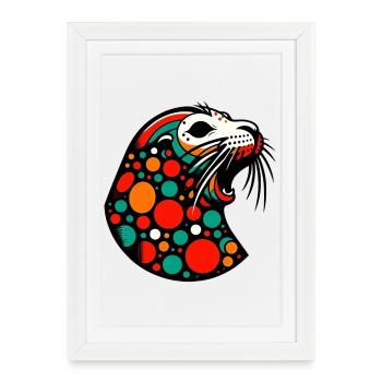 Seal - Framed poster (27 × 37 cm) - white - Front