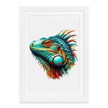 Iguane - Affiche encadrée (27 × 37 cm) - blanc - Devant