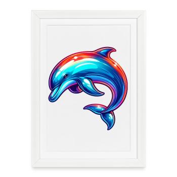 Dolphin - Framed poster (27 × 37 cm) - white - Front
