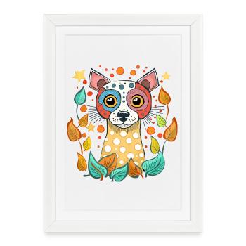 toutou - Affiche encadrée (27 × 37 cm) - blanc - Devant