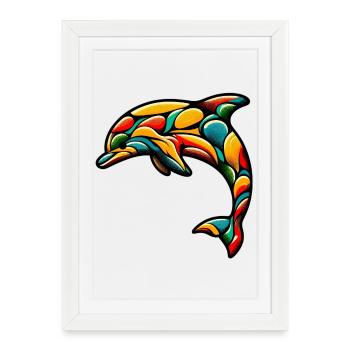 Dauphin - Affiche encadrée (27 × 37 cm) - blanc - Devant