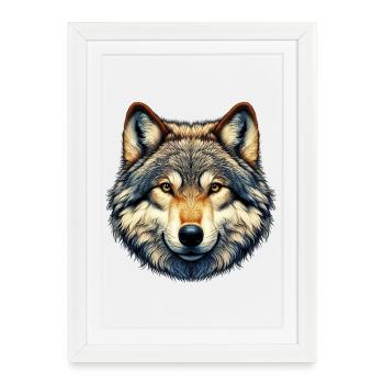 Wolf - Framed poster (27 × 37 cm) - white - Front