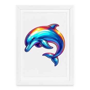 Dauphin - Affiche encadrée (27 × 37 cm) - blanc - Devant