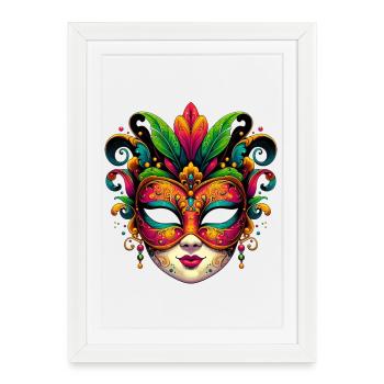 Venice Carnival Mask - Framed poster (27 × 37 cm) - white - Front