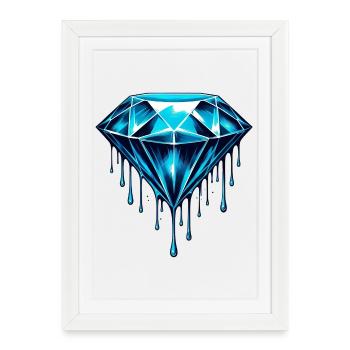 Diamond - Framed poster (27 × 37 cm) - white - Front