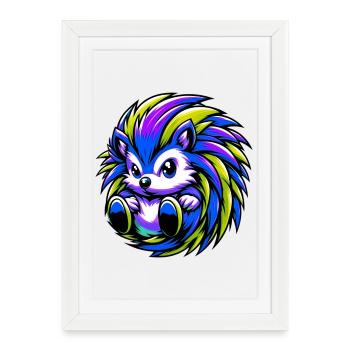 Hedgehog - Framed poster (27 × 37 cm) - white - Front