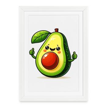 Avocat - Affiche encadrée (27 × 37 cm) - blanc - Devant