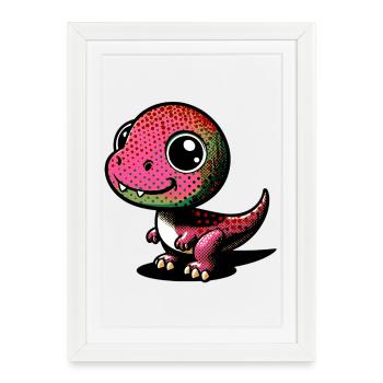 Dinosaure - Affiche encadrée (27 × 37 cm) - blanc - Devant