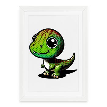 Dinosaure - Affiche encadrée (27 × 37 cm) - blanc - Devant