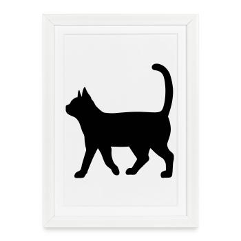 Dachshund Silhouette – Classic Dog Motif - Framed poster (27 × 37 cm) - white - Front