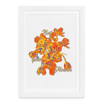 Pas votre déclaration florale - Affiche encadrée (27 × 37 cm) - blanc - Devant