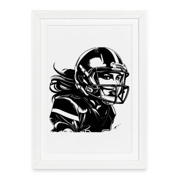 Joueur de football américain - Affiche encadrée (27 × 37 cm) - blanc - Devant