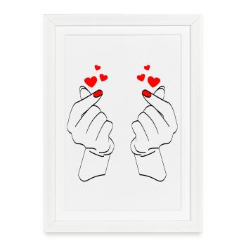 Romantic Heart Hand-drawn Illustration - Framed poster (27 × 37 cm) - white - Front