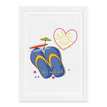 Vacances à la mer - Affiche encadrée (27 × 37 cm) - blanc - Devant