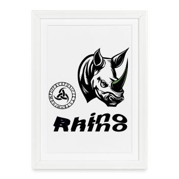 Rhinocéros - Affiche encadrée (27 × 37 cm) - blanc - Devant