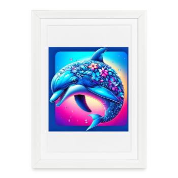 dauphin - Affiche encadrée (27 × 37 cm) - blanc - Devant