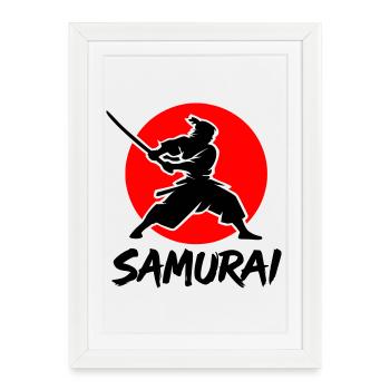 Samouraï - Affiche encadrée (27 × 37 cm) - blanc - Devant