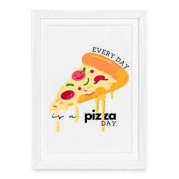 Every Day Is a Pizza Day – Funny Pizza Lover - Framed poster (27 × 37 cm) - white - Front