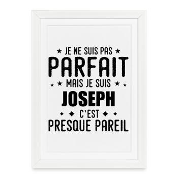 Joseph: authentic, imperfect, top, perfection - Framed poster (27 × 37 cm) - white - Front