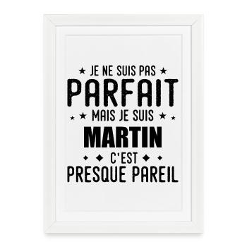 Martin: authentic, imperfect, top, perfection - Framed poster (27 × 37 cm) - white - Front