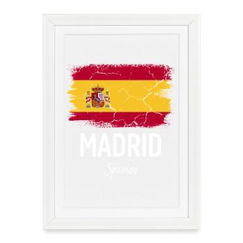 Madrid - Affiche encadrée (27 × 37 cm) - blanc - Devant