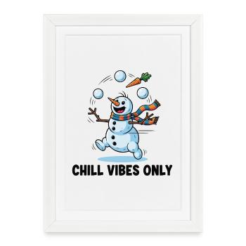 Frosty Juggler: Chill Vibes - Framed poster (27 × 37 cm) - white - Front