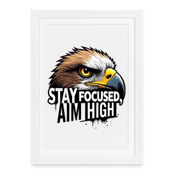Conception de motivation Eagle Focus - Affiche encadrée (27 × 37 cm) - blanc - Devant