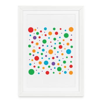 Taches colorées taches mosaïque sur noir - Affiche encadrée (27 × 37 cm) - blanc - Devant