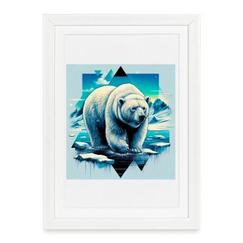 ours blanc - Affiche encadrée (27 × 37 cm) - blanc - Devant
