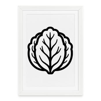 Chou - Affiche encadrée (27 × 37 cm) - blanc - Devant