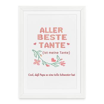 Tous Meilleure Tante - Affiche encadrée (27 × 37 cm) - blanc - Devant