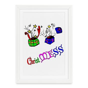 Cadeau de Noël Surprise - Affiche encadrée (27 × 37 cm) - blanc - Devant