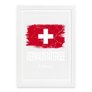 Lac des Quatre-Cantons - Affiche encadrée (27 × 37 cm) - blanc - Devant